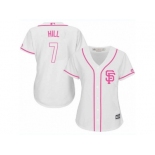 Women's Majestic San Francisco Giants #7 Aaron Hill Replica White Fashion Cool Base MLB Jersey