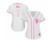 Women's Majestic San Francisco Giants #7 Aaron Hill Replica White Fashion Cool Base MLB Jersey