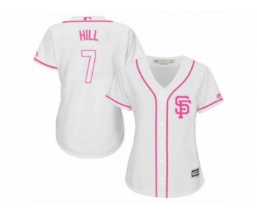 Women's Majestic San Francisco Giants #7 Aaron Hill Replica White Fashion Cool Base MLB Jersey