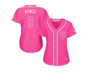 Women's Majestic San Francisco Giants #8 Hunter Pence Replica Pink Fashion Cool Base MLB Jersey