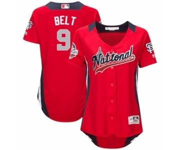 Women's Majestic San Francisco Giants #9 Brandon Belt Game Red National League 2018 MLB All-Star MLB Jersey