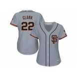 Women's San Francisco Giants #22 Will Clark Grey Road 2 Stitched MLB Jersey