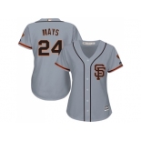 Women's San Francisco Giants #24 Willie Mays Grey Road 2 Stitched MLB Jersey