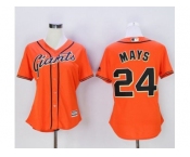 Women's San Francisco Giants #24 Willie Mays Orange Alternate Stitched Baseball Jersey