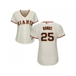 Women's San Francisco Giants #25 Barry Bonds Cream Home Stitched MLB Jersey