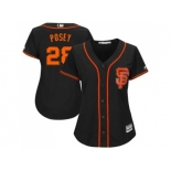 Women's San Francisco Giants #28 Buster Posey Black Alternate Stitched MLB Jersey