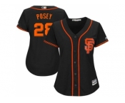 Women's San Francisco Giants #28 Buster Posey Black Alternate Stitched MLB Jersey