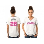 Women's San Francisco Giants #28 Buster Posey White Mother's Day Cool Base Stitched MLB Jersey