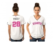 Women's San Francisco Giants #28 Buster Posey White Mother's Day Cool Base Stitched MLB Jersey