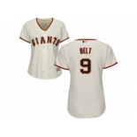 Women's San Francisco Giants #9 Brandon Belt Cream Home Stitched MLB Jersey