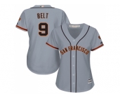 Women's San Francisco Giants #9 Brandon Belt Grey Road Stitched MLB Jersey