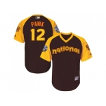 Youth Majestic San Francisco Giants #12 Joe Panik Authentic Brown 2016 All-Star National League BP Cool Base MLB Jersey