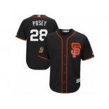 Youth Majestic San Francisco Giants #28 Buster Posey Authentic Black 2017 Spring Training Cool Base MLB Jersey