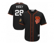 Youth Majestic San Francisco Giants #28 Buster Posey Authentic Black 2017 Spring Training Cool Base MLB Jersey