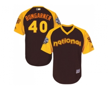 Youth Majestic San Francisco Giants #40 Madison Bumgarner Authentic Brown 2016 All-Star National League BP Cool Base MLB Jersey