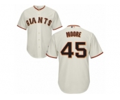 Youth Majestic San Francisco Giants #45 Matt Moore Authentic Cream Home Cool Base MLB Jersey