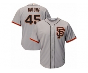 Youth Majestic San Francisco Giants #45 Matt Moore Replica Grey Road 2 Cool Base MLB Jersey