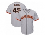 Youth Majestic San Francisco Giants #45 Matt Moore Replica Grey Road Cool Base MLB Jersey