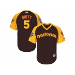 Youth Majestic San Francisco Giants #5 Matt Duffy Authentic Brown 2016 All-Star National League BP Cool Base MLB Jersey