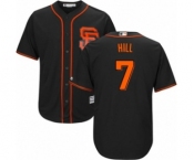 Youth Majestic San Francisco Giants #7 Aaron Hill Authentic Black Alternate Cool Base MLB Jersey