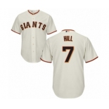 Youth Majestic San Francisco Giants #7 Aaron Hill Authentic Cream Home Cool Base MLB Jersey