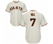 Youth Majestic San Francisco Giants #7 Aaron Hill Authentic Cream Home Cool Base MLB Jersey