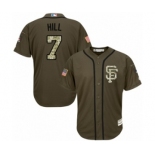 Youth Majestic San Francisco Giants #7 Aaron Hill Authentic Green Salute to Service MLB Jersey