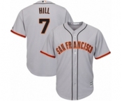 Youth Majestic San Francisco Giants #7 Aaron Hill Authentic Grey Road Cool Base MLB Jersey