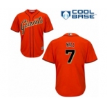 Youth Majestic San Francisco Giants #7 Aaron Hill Authentic Orange Alternate Cool Base MLB Jersey