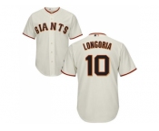 Youth San Francisco Giants #10 Evan Longoria Cream Cool Base Stitched Baseball Jersey