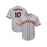 Youth San Francisco Giants #10 Evan Longoria Grey Road Cool Base Stitched Baseball Jersey