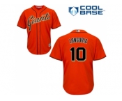 Youth San Francisco Giants #10 Evan Longoria Orange Alternate Cool Base Stitched Baseball Jersey