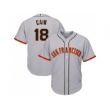 Youth San Francisco Giants #18 Matt Cain Grey Road Cool Base Stitched MLB Jersey