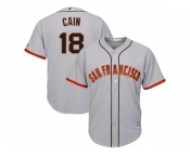 Youth San Francisco Giants #18 Matt Cain Grey Road Cool Base Stitched MLB Jersey