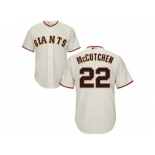 Youth San Francisco Giants #22 Andrew McCutchen Cream Cool Base Stitched MLB Jersey