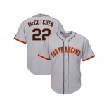 Youth San Francisco Giants #22 Andrew McCutchen Grey Road Cool Base Stitched MLB Jersey