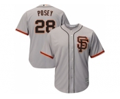 Youth San Francisco Giants #28 Buster Posey Grey Road 2 Cool Base Stitched MLB Jersey