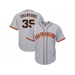 Youth San Francisco Giants #35 Brandon Crawford Grey Road Cool Base Stitched MLB Jersey