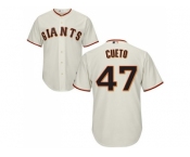 Youth San Francisco Giants #47 Johnny Cueto Cream Cool Base Stitched MLB Jersey