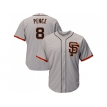 Youth San Francisco Giants #8 Hunter Pence Grey Road 2 Cool Base Stitched MLB Jersey