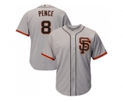 Youth San Francisco Giants #8 Hunter Pence Grey Road 2 Cool Base Stitched MLB Jersey