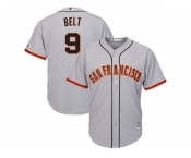 Youth San Francisco Giants #9 Brandon Belt Grey Road Cool Base Stitched MLB Jersey