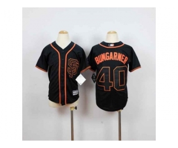 Youth mlb jerseys san francisco giants #40 bumgarner black[sf style]