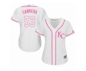 Women Majestic Kansas City Royals #53 Melky Cabrera Replica White Fashion Cool Base MLB Jersey