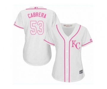 Women Majestic Kansas City Royals #53 Melky Cabrera Replica White Fashion Cool Base MLB Jersey