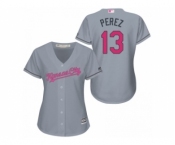 Women's Kansa City Royals #13 Salvador Perez Gary Road 2016 Mother's Day Cool Base Jersey