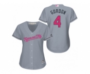 Women's Kansa City Royals #4 Alex Gordon Gary Road 2016 Mother's Day Cool Base Jersey