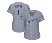 Women's Kansas City Royals #1 Jarrod Dyson Grey Road Stitched MLB Jersey