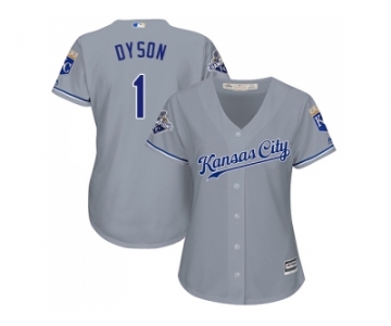 Women's Kansas City Royals #1 Jarrod Dyson Grey Road Stitched MLB Jersey