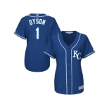 Women's Kansas City Royals #1 Jarrod Dyson Royal Blue Alternate Stitched MLB Jersey